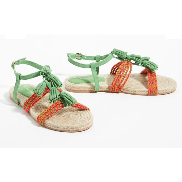 Anthropologie Fringed Rope Sandals - Picture 1 of 9